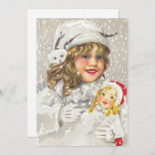Weihnachten Viktorianisches Mädchen mit Puppe im S (Vorne/Hinten)