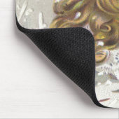 Weihnachten Viktorianisches Mädchen mit Puppe im S Mousepad (Ecke)