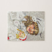 Weihnachten Viktorianisches Mädchen mit Puppe im S Puzzle (Horizontal)