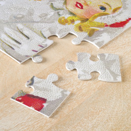 Weihnachten Viktorianisches Mädchen mit Puppe im S Puzzle (Seite)