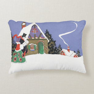 Weihnachten, Viktorianisches Paar Auf dem Weg ins Dekokissen