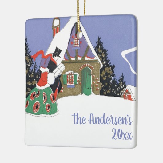 Weihnachten, Viktorianisches Paar Auf dem Weg ins Keramikornament (Links)