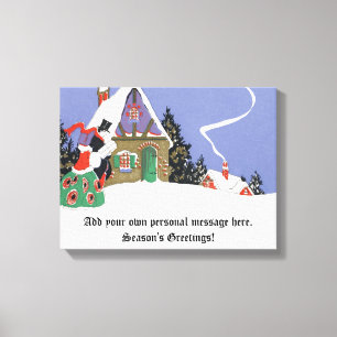 Weihnachten, Viktorianisches Paar Auf dem Weg ins Leinwanddruck