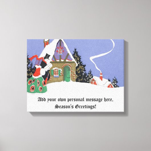 Weihnachten, Viktorianisches Paar Auf dem Weg ins Leinwanddruck (Vorderseite)