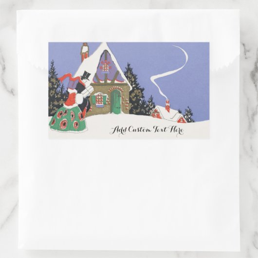 Weihnachten, Viktorianisches Paar Auf dem Weg ins Rechteckiger Aufkleber (Tasche)