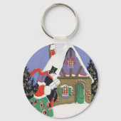 Weihnachten, Viktorianisches Paar Auf dem Weg ins Schlüsselanhänger (Vorderseite)