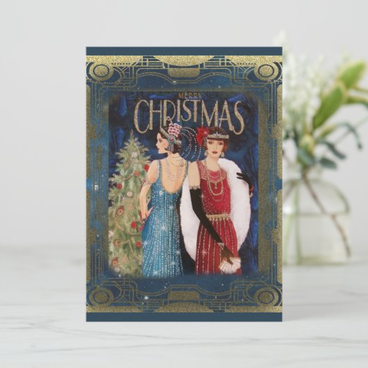 Weihnachten Vintag Art Deco (Stehend Vorderseite)