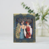 Weihnachten Vintag Art Deco Postkarte (Stehend Vorderseite)