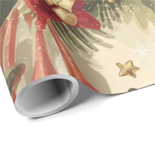 Weihnachten Vintag Chefmuster Geschenkpapier (Rolleneckpunkt)