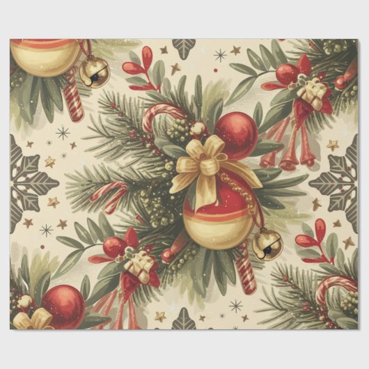 Weihnachten Vintag Chefmuster Geschenkpapier (Flach)
