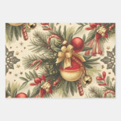 Weihnachten Vintag Chefmuster Geschenkpapier Set (Vorderseite)