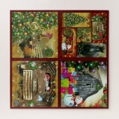 Weihnachten Vintag GMC Pferde Rustikaler Stall Fro Puzzle (Horizontal)