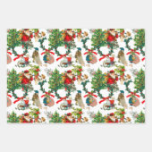 Weihnachten,Vintag,Mistletoe,Poinsettia Blume   Geschenkpapier Set (Vorderseite 2)