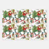 Weihnachten,Vintag,Mistletoe,Poinsettia Blume   Geschenkpapier Set (Vorderseite)