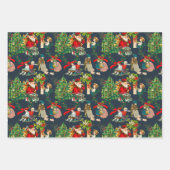 Weihnachten,Vintag,Mistletoe,Poinsettia Blume Geschenkpapier Set (Vorderseite)