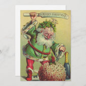 Weihnachten Vintag Retro Creepy Elf mit Knife (Vorne/Hinten)