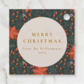 Weihnachten Vintag Roter Botanischer Garten Custom Geschenkanhänger (Rückseite)