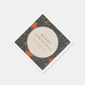 Weihnachten Vintag Roter Botanischer Garten Custom Serviette (Ecke)