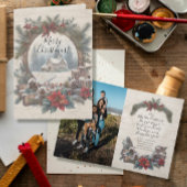 Weihnachten Vintag Rustikales Kiefernkiefer Famili Dankeskarte