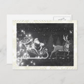 Weihnachten Vintag Schwarz und Weiß Weihnachtsmann (Vorne/Hinten)