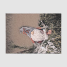 Weihnachten Vintag Sepia Sketch Rustikaler Gnome