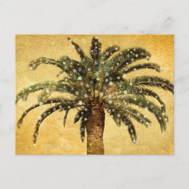 Weihnachten Vintag Tropischer Palmenbaum w Schneef