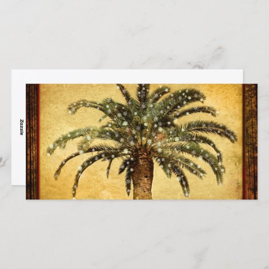 Weihnachten Vintag Tropischer Palmenbaum w Schneef (Vorne/Hinten)