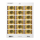 Weihnachten Vintag Tropischer Palmenbaum w Schneef Adressaufkleber (Vorne)