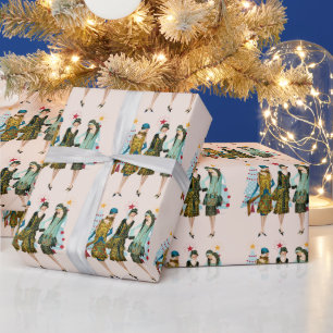 Weihnachten Vintage 1930er Jahre Frauen Weihnachts Geschenkpapier