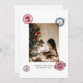 Weihnachten Vintage Briefmarke Foto Weihnachtskart (Vorne/Hinten)