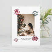 Weihnachten Vintage Briefmarke Foto Weihnachtskart (Stehend Vorderseite)