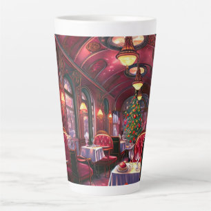 Weihnachten Vintage-Dampflok Schnee gefrorene Wald Milchtasse