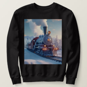 Weihnachten Vintage-Dampflok Schnee gefrorene Wald Sweatshirt