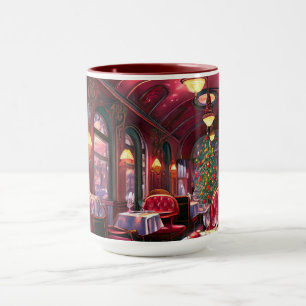 Weihnachten Vintage-Dampflok Schnee gefrorene Wald Tasse