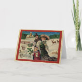 Weihnachten, Vintage Feiertage Karte (Vorderseite)
