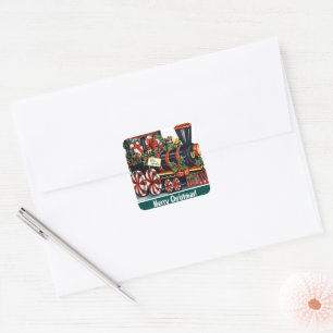 Weihnachten Vintage Feiertags Zug Aufkleber