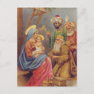 Weihnachten Vintage-Geburtsdarstellung Jesu Illust