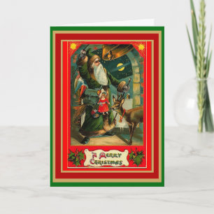 Weihnachten Vintage-Karte Frohe Weihnachten Santa