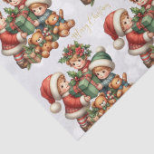 Weihnachten Vintage Kinder Geschenke Frohe Weihnac Seidenpapier (Detail)