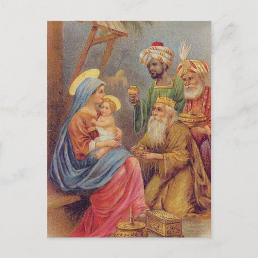 Weihnachten Vintage Krippe Jesus Illustration (Vorderseite)