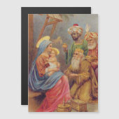 Weihnachten Vintage Krippe Jesus Illustration Magnetkarte (Vorne/Hinten)