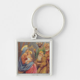 Weihnachten Vintage Krippe Jesus Illustration Schlüsselanhänger