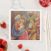 Weihnachten Vintage Krippe Jesus Illustration Serviette (Beispiel)