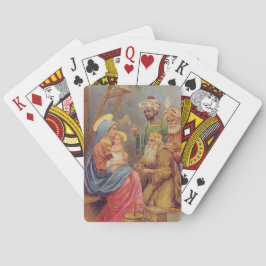 Weihnachten Vintage Krippe Jesus Illustration Spielkarten