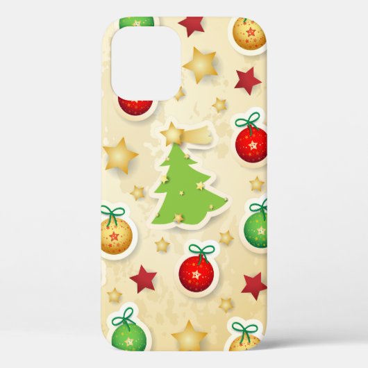 Weihnachten Vintage-Muster Case-Mate iPhone Hülle (Rückseite)