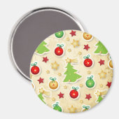 Weihnachten Vintage-Muster Magnet (Vorderseite/Rückseite)