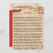 Weihnachten, Vintage Noten, Jingle Bells Feiertagskarte (Vorne/Hinten)