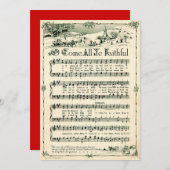 Weihnachten, Vintage Noten, kundenspezifisch Feiertagskarte (Vorne/Hinten)