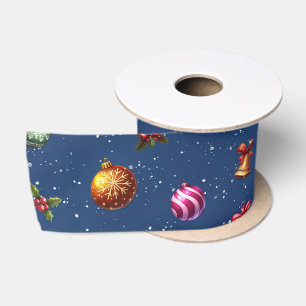 Weihnachten Vintage Ornamente und Glocken Satinband