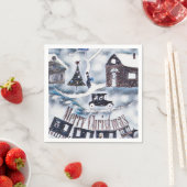 Weihnachten , Vintage Papierplatte Serviette (Beispiel)